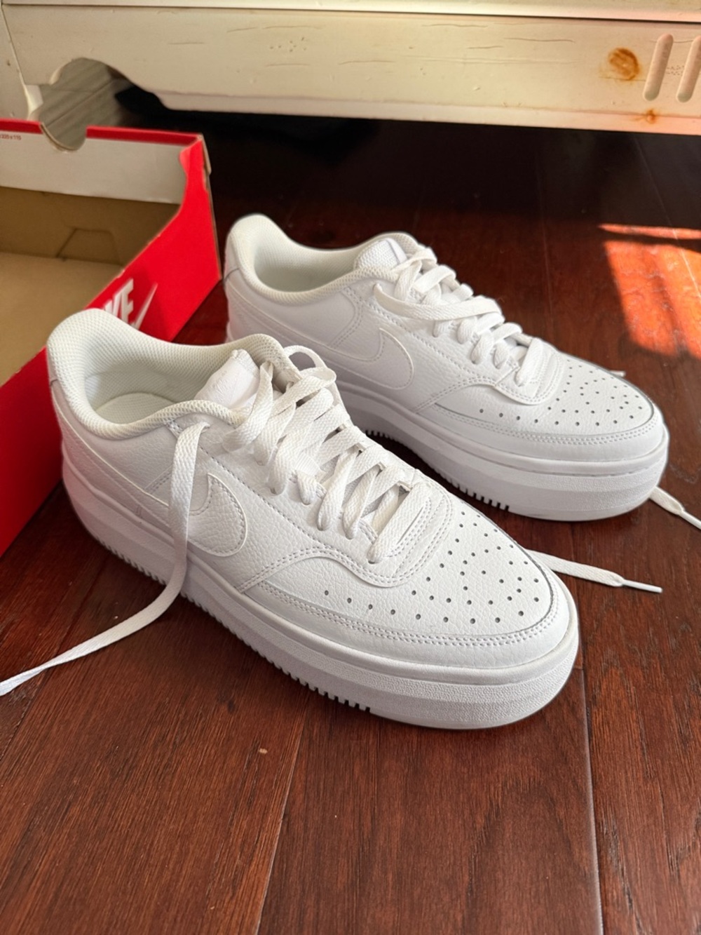 Nike White Court Vision Alta Platform Sneakers
